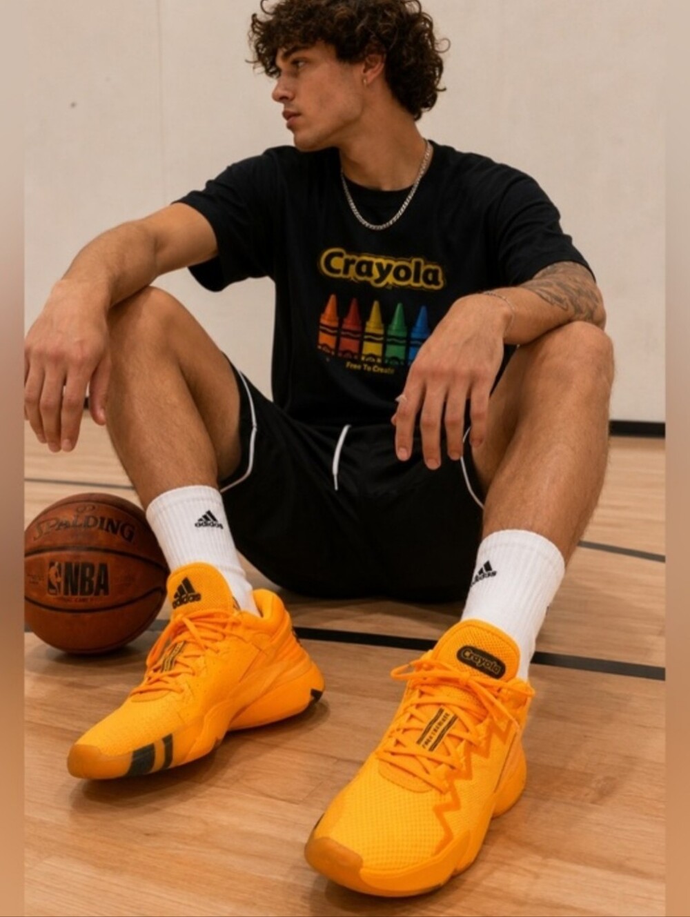 Adidas x Crayola Men's D.O.N. Basketball Shoes Sneakers Banana Mania Orange 13